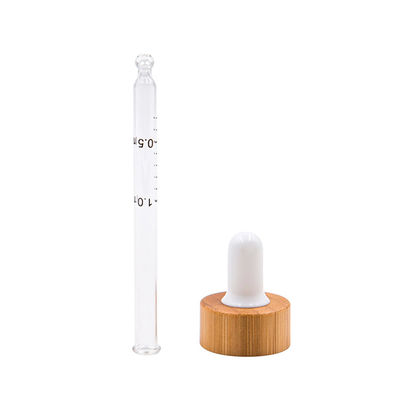 bouteilles en bambou en bois écologiques d'huile essentielle de chapeau de compte-gouttes de bouteille en verre de 18mm