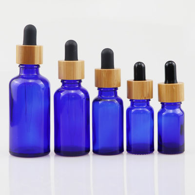 bouteille cosmétique en verre de l'huile 100ml essentielle avec la peau en bambou Brown de soin de compte-gouttes