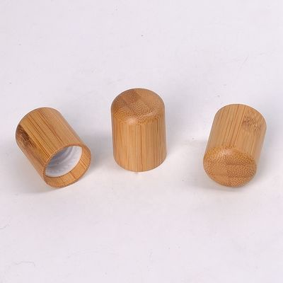 Bouteille d'huile essentielle Brown cosmétique vide avec le couvercle à visser en bois en bambou de 18mm