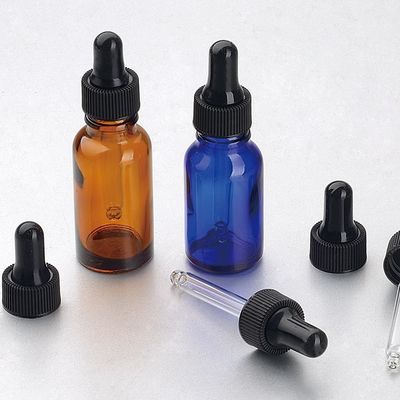 18/410 bouteille en verre vide d'huile essentielle avec soin personnel de chapeau en bambou de compte-gouttes