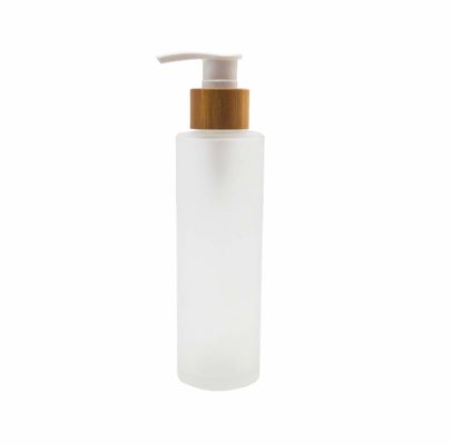 120ml a givré la bouteille en verre avec la peau cosmétique en bambou de soin de pompe de conteneur de lotion