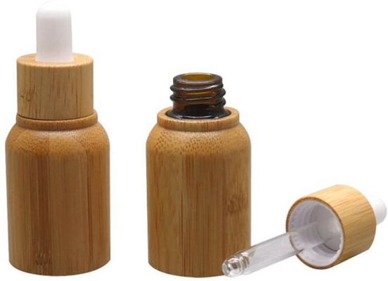 Bouteille en verre d'huile essentielle avec soins de la peau de luxe de compte-gouttes résistant en bambou d'enfant