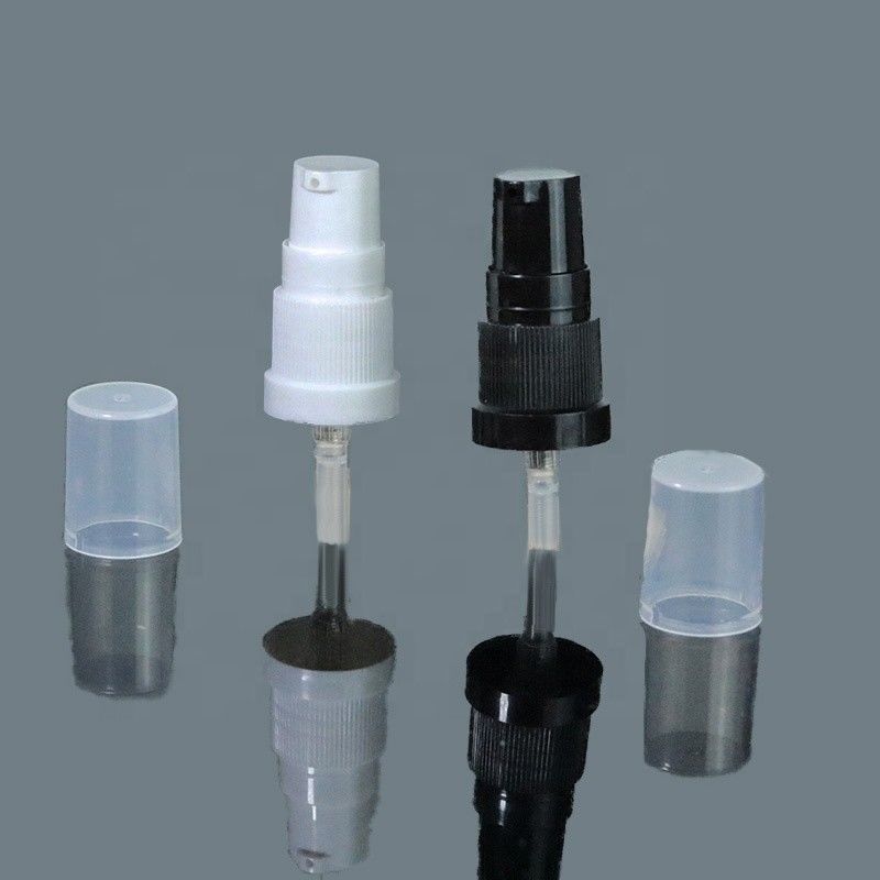 18mm 18/410 pompe en plastique de jet de lotion de noir de prix usine avec le chapeau clair
